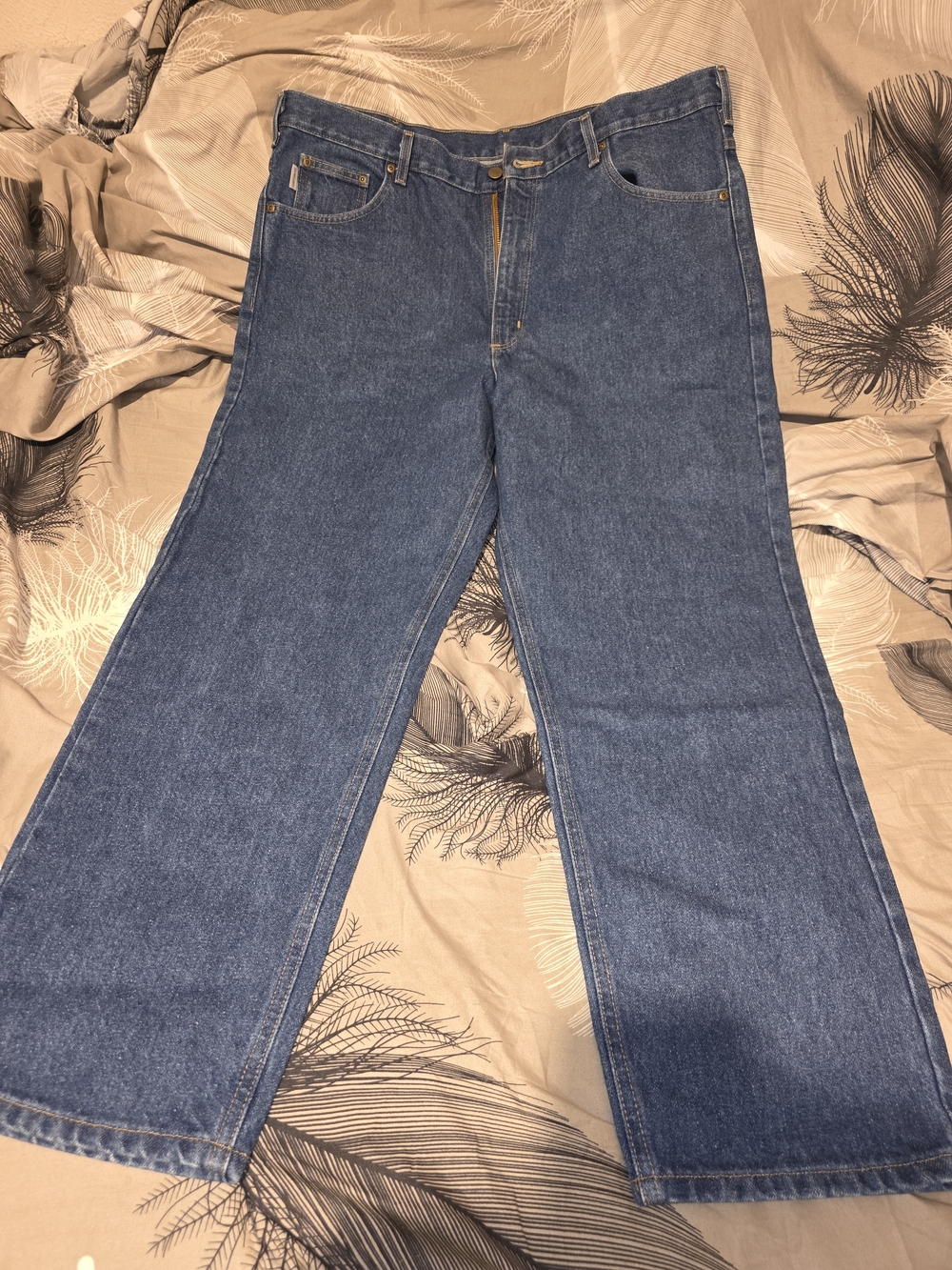Classic Wide-Leg Blue Denim Jeans